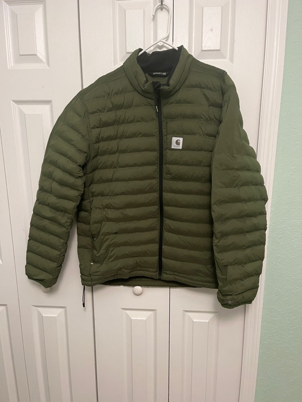 Carhartt Olive Quilted Down-Style Jacket XL - Picture 5 of 9